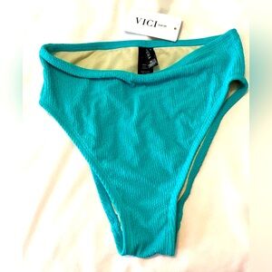 Aqua Bikini Bottom Vici Swim , Size Medium NWT High Hips